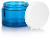 Turquoise Plastic Balm Jar with White Lid - 1.7 oz / 50 ml