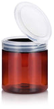 Plastic Jar in Amber with Natural Clear Flip Top Cap - 8 oz / 240 ml