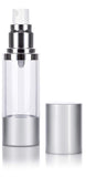 Refillable Airless Spray Bottle in Silver Matte - 1 oz / 30 ml + Travel Bag