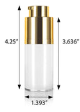 Twist Top Airless Pump Bottle in White Gold - .5 oz / 15 ml