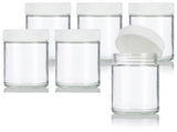 Clear Glass Jar with White Foam Lined Lid - 9 oz / 270 ml ( 6 Pack)