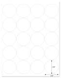 Standard White Matte Round Labels, 2 Inch Diameter, with Downloadable Template and Printing Instructions, 10 Sheets, 200 Labels (XR2)