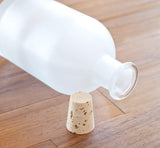 Frosted Clear Glass Decorative Bottle with Natural Cork Top - 8 oz / 250 ml