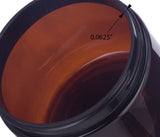 Plastic Low Profile Jar in Amber with White Foam Lined Lid - 6 oz / 180 ml