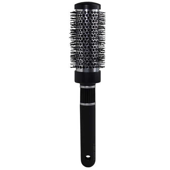 Round Barrel Hair Brush With Firm Nylon Bristle, 2 Inch Brush Diameter, For Styling, Curling, Adding Volume With Less Frizz