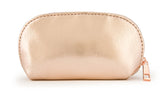 Small Rose Gold Metallic Pouch Bag For Cosmetics, Makeup, Coins, and Organization - Made of Premium Faux Leather (JB60)