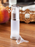 Refillable Airless Foundation Bottle in Silver Matte -  1 oz / 30 ml
