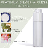 Twist Top Airless Pump Bottle in Platinum Silver - 1 oz / 30 ml