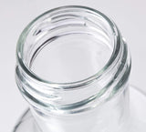 Clear Glass Decanter Sauce Bottle with Gold Metal Lug Cap - 12 oz / 360 ml