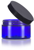 Plastic Heavy Wall Low Profile Jar in Cobalt Blue with Black Foam Lined Lid - 4 oz / 120 ml