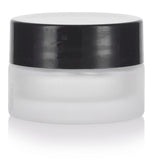 Glass Balm Jar in Frosted Clear with Black Foam Lined Lid - .17 oz / 5 ml