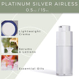 Twist Top Airless Pump Bottle in Platinum Silver - .5 oz / 15 ml