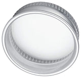Opal White Glass Boston Round Screw Bottle with Silver Metal Cap - 1 oz / 30 ml