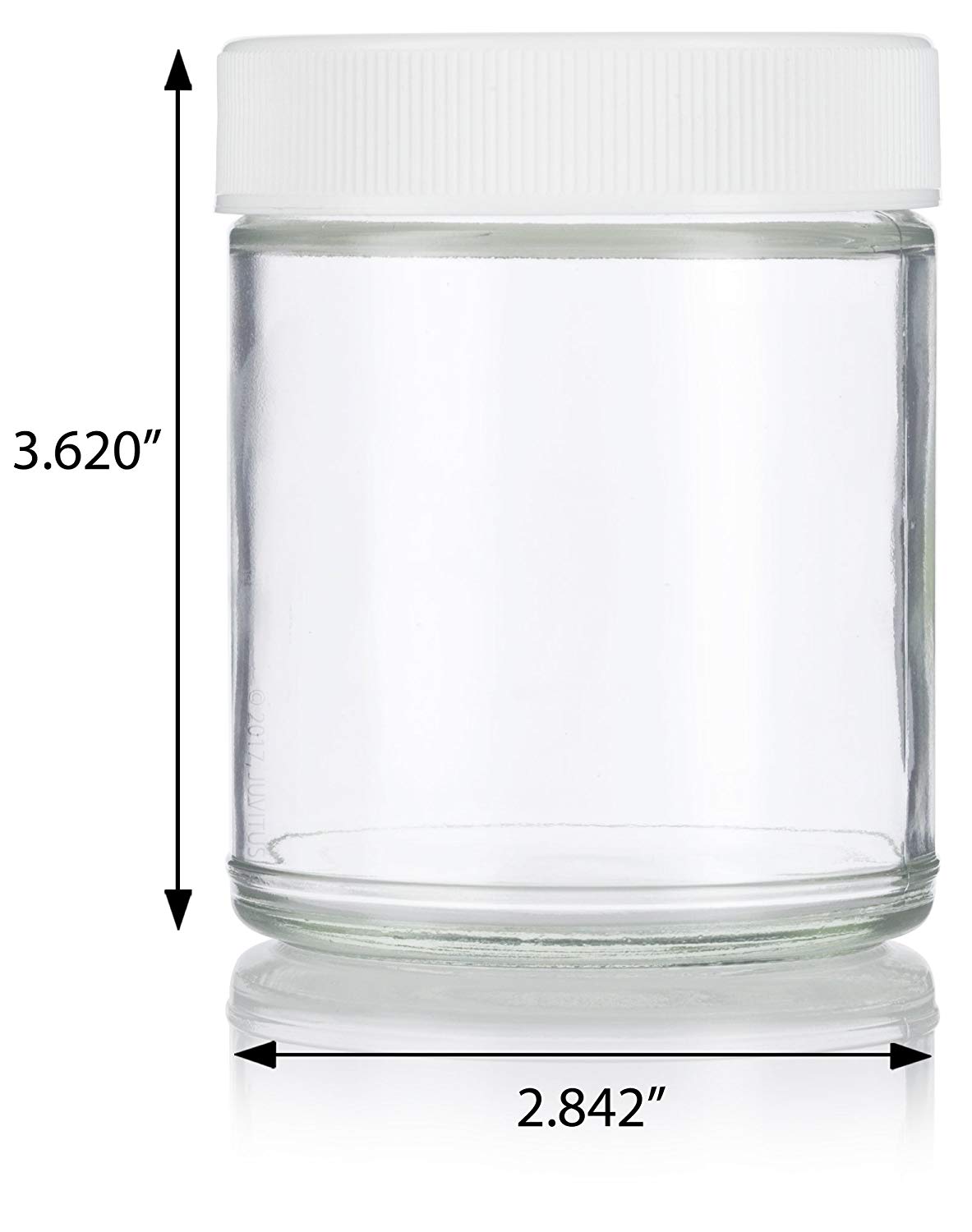 6 oz Clear Straight Sided Glass Jar with Black Plastic Lid