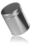 Wide Round Twist Top Tea Tin Canister Containers and Stainless Steel Metal Scoop Spoon