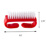 Nail Brush with Durable Plastic Handle (Red)