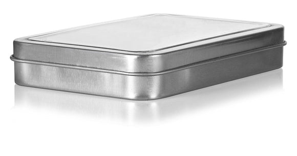 JUVITUS 4 oz White Metal Steel Tin Round Box with Tight Sealed Slip Cover  (6 Pack)