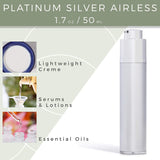 Twist Top Airless Pump Bottle in Platinum Silver - 1.7 oz / 50 ml
