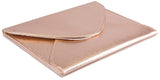 Extra-Small Envelope Clutch Bag, 6.7 x 5.2 inches, Metallic Rose Gold For Cosmetics, Makeup, Cellphone, and Wallet - Made of Premium Vegan Leather (XSV5)