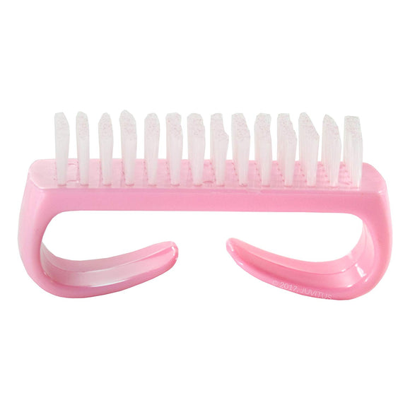 Nail Brush with Durable Plastic Handle (Pink)