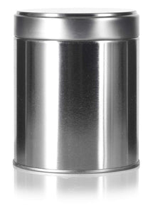 Wide Round Twist Top Tea Tin Canister Containers and Stainless Steel Metal Scoop Spoon