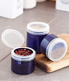 Plastic Jar in Cobalt Blue with Natural Clear Flip Top Cap - 8 oz / 240 ml