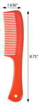 Red Plastic Wide Comb with Handle