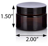 Amber Glass Balm Jar with Black Lid - 1 oz / 30 ml