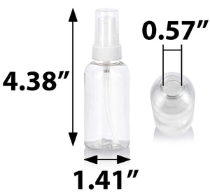 Clear Plastic PET Boston Round Bottle with White Treatment Pump (12 Pack)