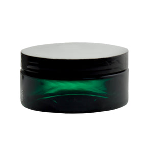 Plastic Low Profile Jar in Green with Black Foam Lined Lid - 8 oz / 240 ml