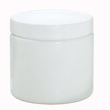 Plastic Jar in White with White Foam Lined Lid - 16 oz / 480 ml