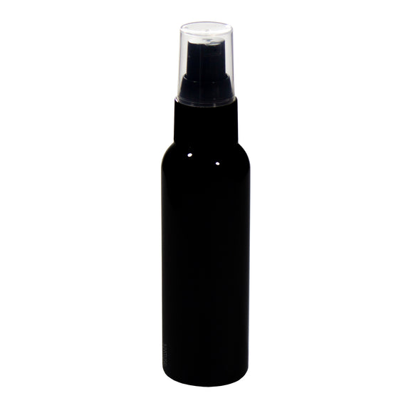 Black Plastic Slim Cosmo Bottle with Black Treatment Pump - 2 oz / 60 ml