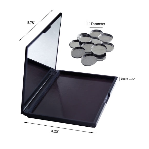 Magnetic Palette for Makeup & Eye Shadow with 12 Metal Pans (Medium size, 4.25 x 5.7 inches)