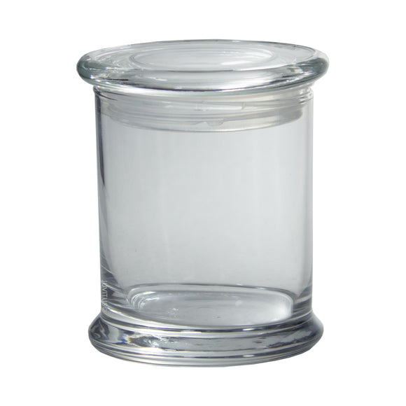 Glass Candle Jar in Clear with Glass Lid -  12.5 oz / 370 ml