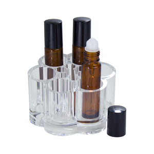Crystal Clear Acrylic Flower Shaped Lipstick and Brush Organizer