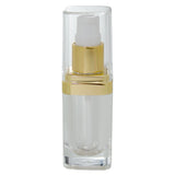 Clear Plastic Acrylic Foundation Bottle with Gold Treatment Pump - .5 oz / 15 ml Funnel