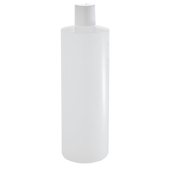Natural Clear Plastic Squeeze Bottle with White Disc Cap - 16 oz / 500 ml
