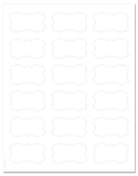 Decorative Standard White Matte Semi-Rectangle Labels, 2.24 x 1.29 Inches, with Downloadable Template and Printing Instructions, 5 Sheets, 90 Labels (XR22)