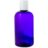 Purple Plastic Boston Round Bottle with White Disc Cap - 8 oz / 250 ml