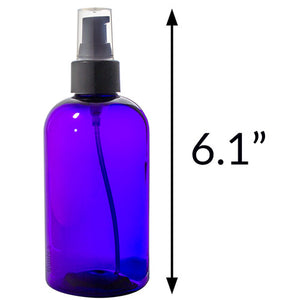 Purple Plastic Boston Round Treatment Pump Bottle with Black Top - 2 oz / 60 ml - JUVITUS