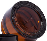 Glass Heavy Base Balm Jar in Amber with Black Foam Lined Lid - .5 oz / 15 ml