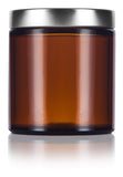 Glass Jar in Amber with Silver Metal Foam Lined Lid - 4 oz / 120 ml