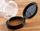 Plastic Low Profile Jar in Clear with Black Flip Top Cap - 8 oz / 240 ml