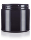Plastic Jar in Black with Gold Metal Overshell Lid - 16 oz / 480 ml