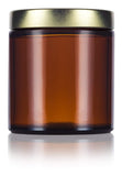Glass Jar in Amber with Gold Metal Foam Lined Lid - 4 oz / 120 ml