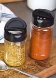 Clear Plastic Spice Bottle with Black Sifter - 8 oz / 240 ml