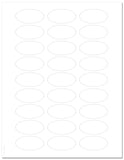 Waterproof White Matte 2 x 1 Inch Oval Labels for Laser Printer with Template and Printing Instructions, 5 Sheets, 135 Labels (JV21)