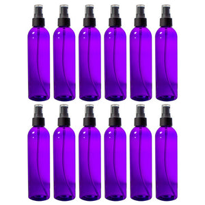Purple Plastic Slim Cosmo Bottle with Black Treatment Pump - 8 oz / 250 ml