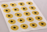 Shiny Gold Foil Round Starburst Labels, 1.75 Inch Diameter, for Laser Printers with Downloadable Template and Printing Instructions, 5 Sheets, 100 Labels (ST17)