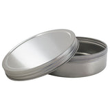 Metal Steel Tin Flat Container with Tight Sealed Twist Screwtop Cover - 8 oz - JUVITUS